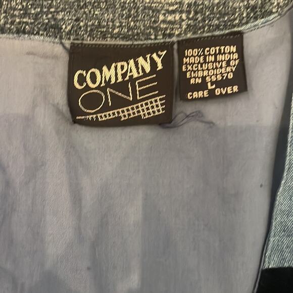 Vintage Denim Vest Velvet Patchwork Embroidery - Size Large - Picture 6 of 6